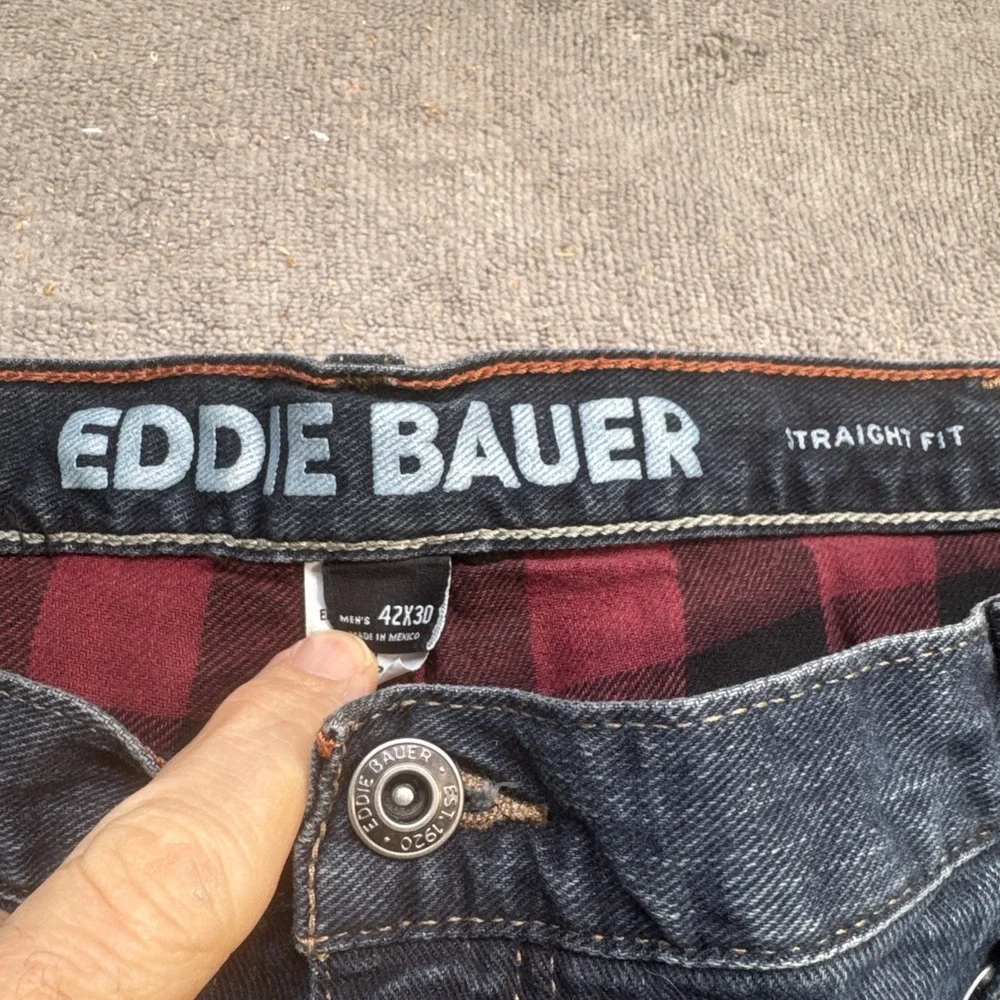 Eddie Bauer H2Low Flex Flannel Lined Jeans Classic Fit Straight Leg‎ 42x30